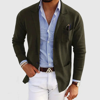 Klassischer Herren Einreiher-Blazer mit Knopfverschluss I Ideal für Herbst und Winter