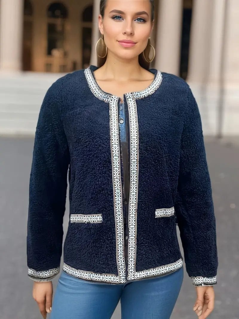 Damen Strickcardigan mit offener Front – Ideal für Winter