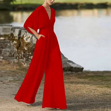 Ärmelloser Jumpsuit mit weitem Bein & fließender Passform – Ideal für Frühling & Sommer