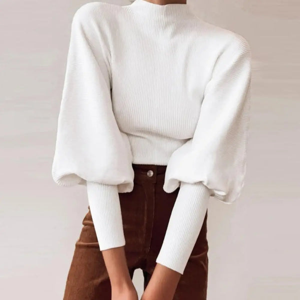 Langärmeliger Pullover mit Puffschulter und zeitloser Silhouette | Ideal für Herbst und Winter
