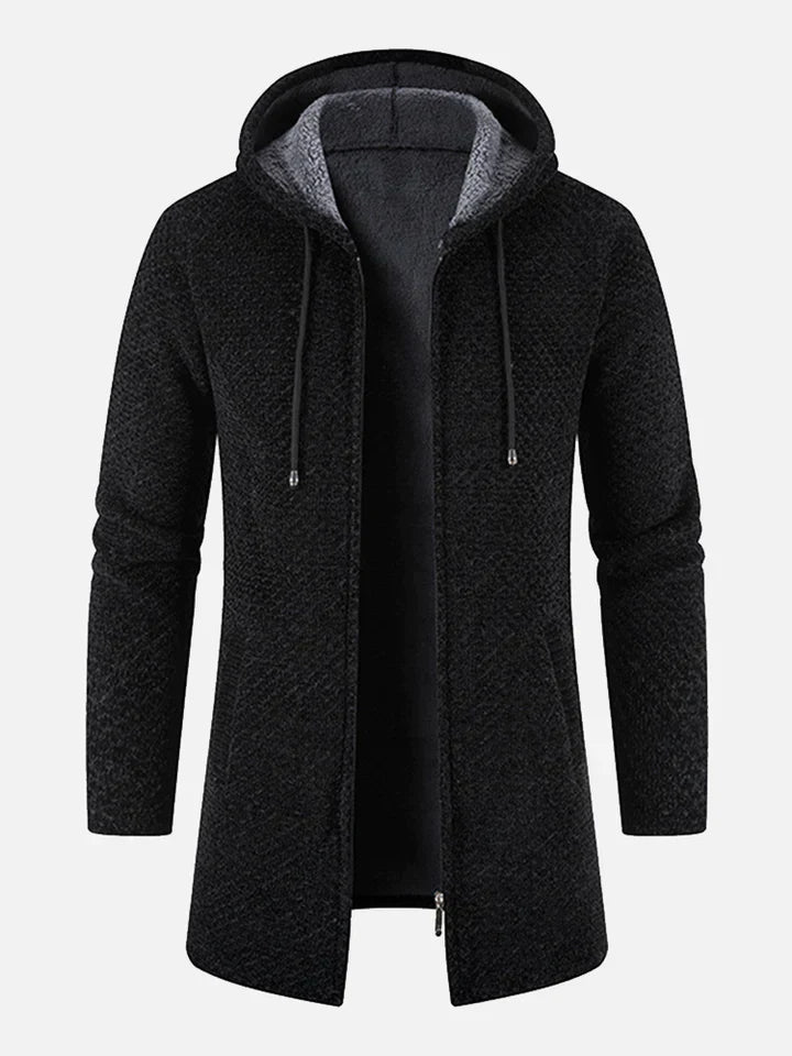 Gestrickte Zip-Up Jacke mit Kapuze und Seitentaschen – Ideal für Herbst