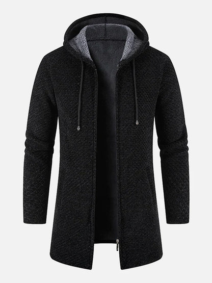 Gestrickte Zip-Up Jacke mit Kapuze und Seitentaschen – Ideal für Herbst