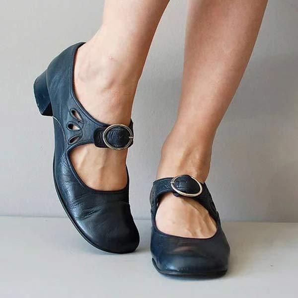 Leder-Keilabsatzsandalen mit verstellbarer Schnalle | Ideal für den Sommer
