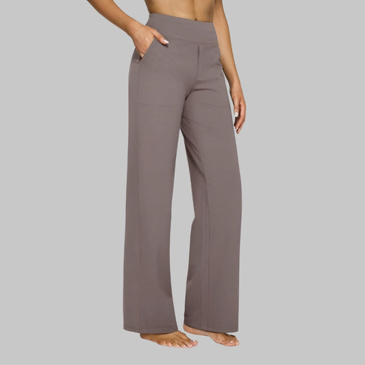 Damen Stretchhosen mit hoher Taille und Seitentaschen