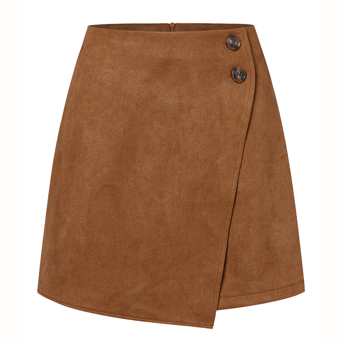 Wildleder-High-Waist-Asymmetrischer Minirock | Ideal für Herbst und Winter