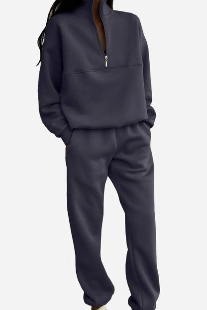 Zweiteiliges Damen-Jogger-Set aus Baumwollmischung mit Kapuzenpulli und Jogginghose | Ideal für Frühling & Herbst