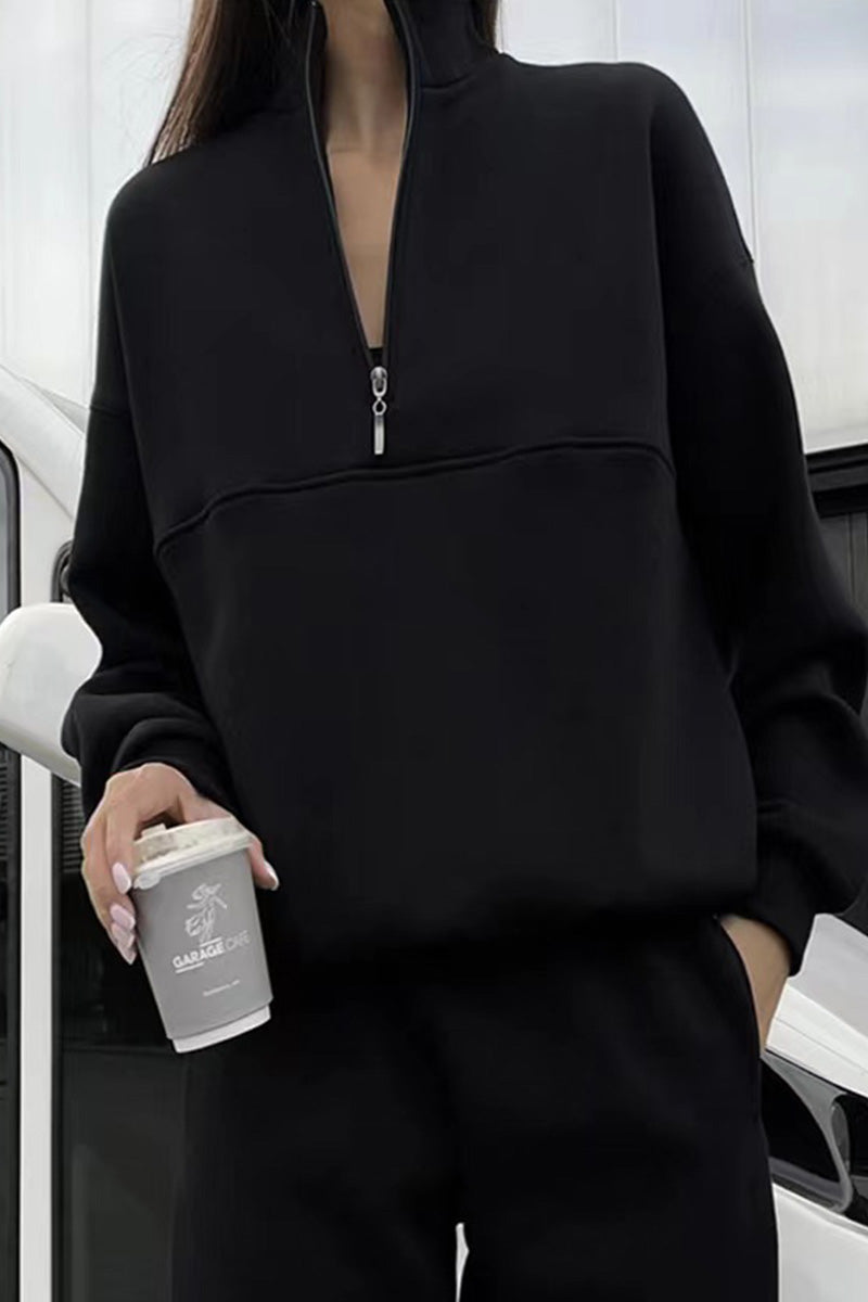 Zweiteiliges Damen-Jogger-Set aus Baumwollmischung mit Kapuzenpulli und Jogginghose | Ideal für Frühling & Herbst