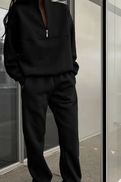 Zweiteiliges Damen-Jogger-Set aus Baumwollmischung mit Kapuzenpulli und Jogginghose | Ideal für Frühling & Herbst
