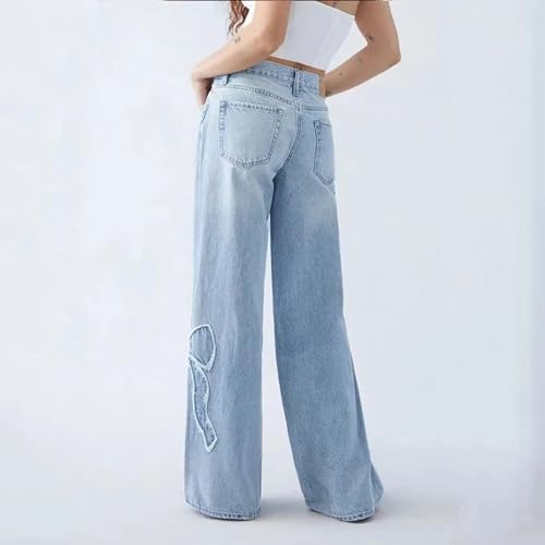 Damen Jeanshose mit hoher Y2K inspirierte Baggy-Hose - Ideal für Frühling & Herbst