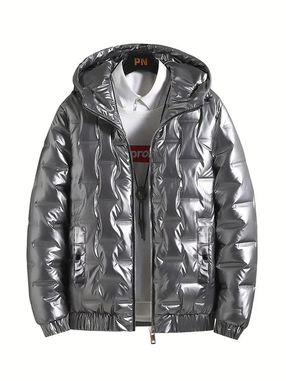 Herren Pufferjacke mit Kapuze – Warm & Wasserabweisend I Ideal für Winter