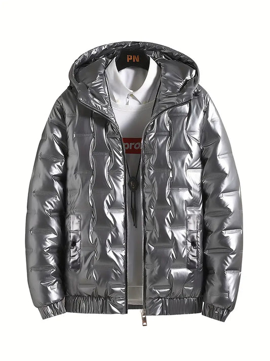 Herren Pufferjacke mit Kapuze – Warm & Wasserabweisend I Ideal für Winter