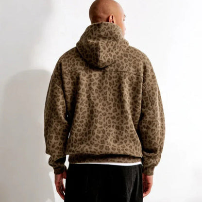 Herren Winter Hoodie mit Leopardenmuster und Pullover-Design