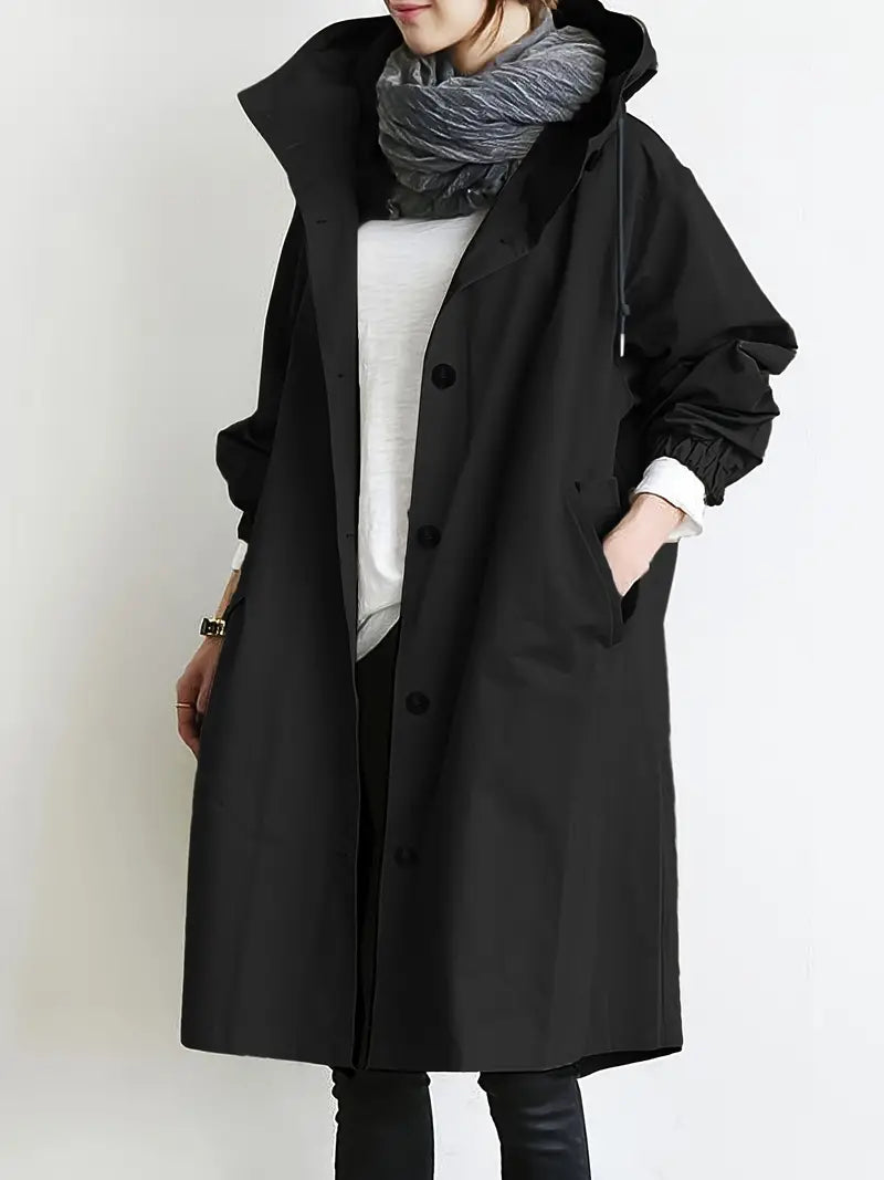 Damen Regenjacke mit Kapuze und Reißverschluss für Outdoor-Aktivitäten
