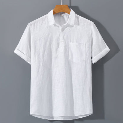 Herren Kurzarm Leinen Pullover Shirt – Ideal für den Sommer