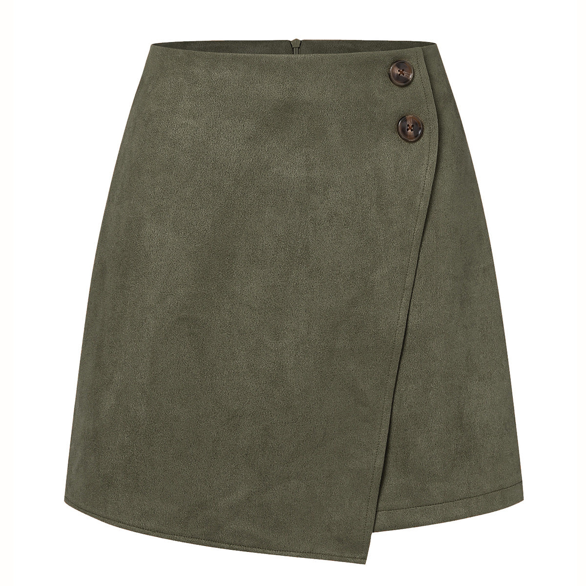 Wildleder-High-Waist-Asymmetrischer Minirock | Ideal für Herbst und Winter