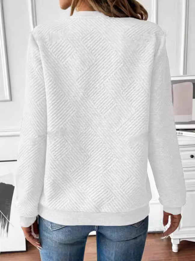 Damen Herbst Sweatshirt mit Frontreißverschluss, lockerer Passform und Langarm