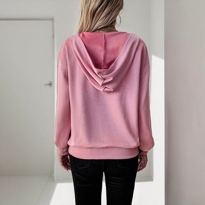 Damen Pullover mit Kapuze und Seitentaschen