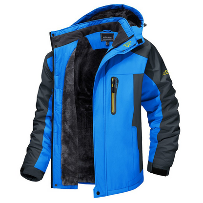 Herren Winterjacke mit Kapuze isoliertem Innenfutter und verstellbaren Bündchen