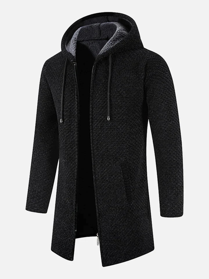 Gestrickte Zip-Up Jacke mit Kapuze und Seitentaschen – Ideal für Herbst