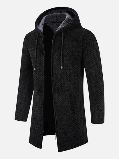 Gestrickte Zip-Up Jacke mit Kapuze und Seitentaschen – Ideal für Herbst