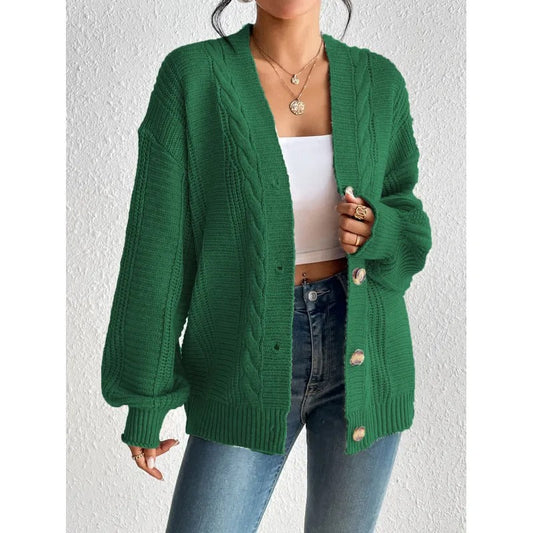 Damen Strickjacke aus Warmem Wollmischgewebe – Ideal für Herbst & Winter