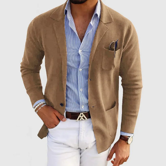 Klassischer Herren Einreiher-Blazer mit Knopfverschluss I Ideal für Herbst und Winter
