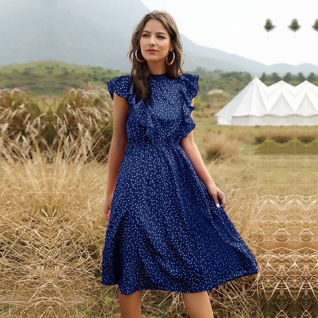 Leichter Polka-Dot-Maxikleid | Ideal für den Sommer