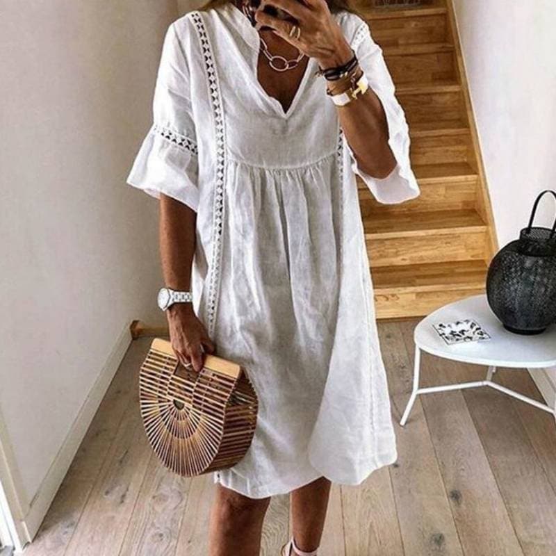 Fließendes Boho-Kleid mit Spitzendetails | Ideal für den Sommer