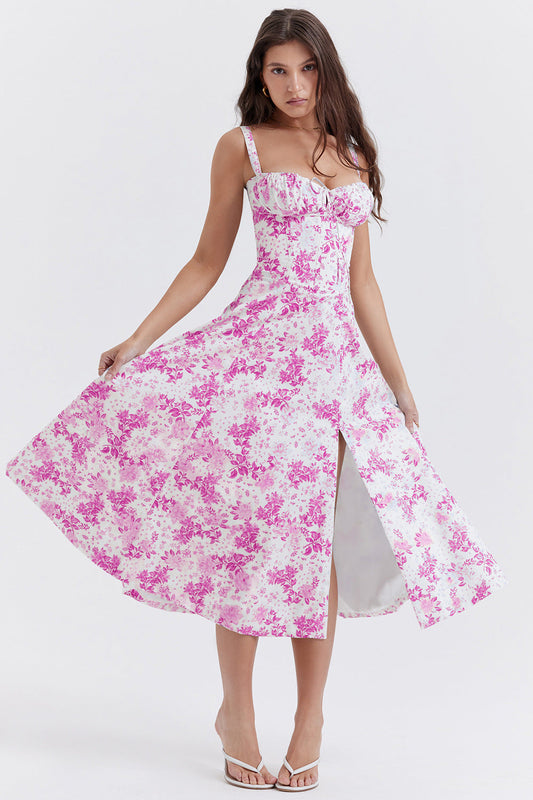 Damenkleid mit Blumenmuster und verstellbaren Trägern | Ideal für den Sommer