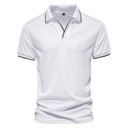 Herren Unifarbenes V-Ausschnitt Kurzarmshirt – Perfekt für den Sommer