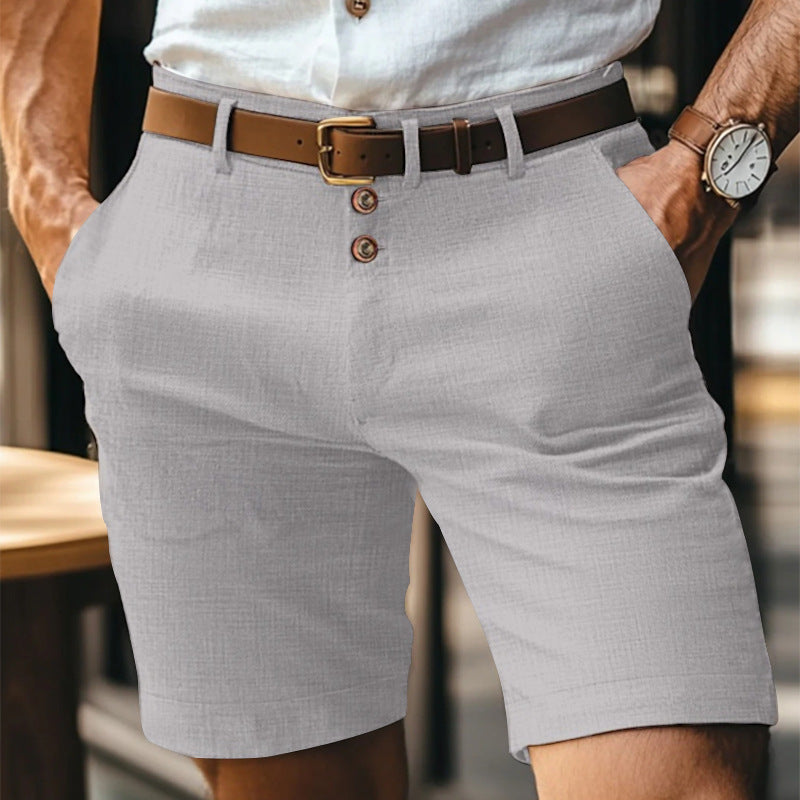 Herren Leinen-Shorts mit Knopfleiste | Ideal für den Sommer