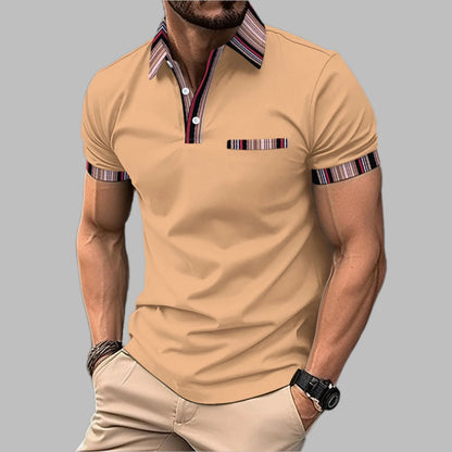 Bedrucktes Kragen-Knopf-Kurzarm-T-Shirt – Ideal für den Sommer