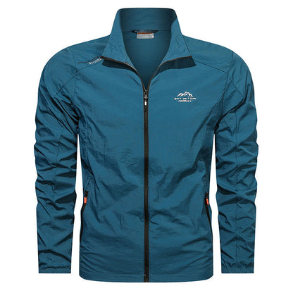 Herren Sommer Leichte Sportjacke Schnell Trocknend mit UV-Schutz und Stehkragen