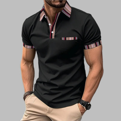 Bedrucktes Kragen-Knopf-Kurzarm-T-Shirt – Ideal für den Sommer