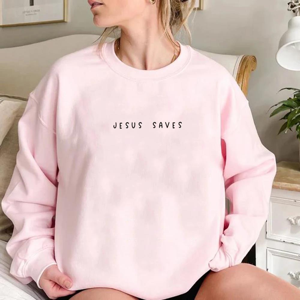 Damen Frühlings-Sweatshirt mit langen Ärmeln und christlichem Glaubensdruck