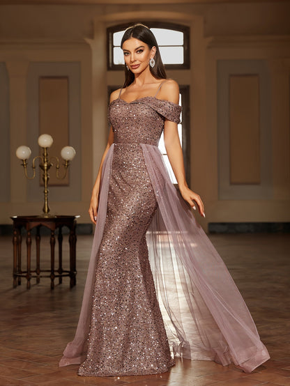 Langes Abendkleid mit taillierter Passform und fließendem Rock | Ideal für Frühling und Sommer