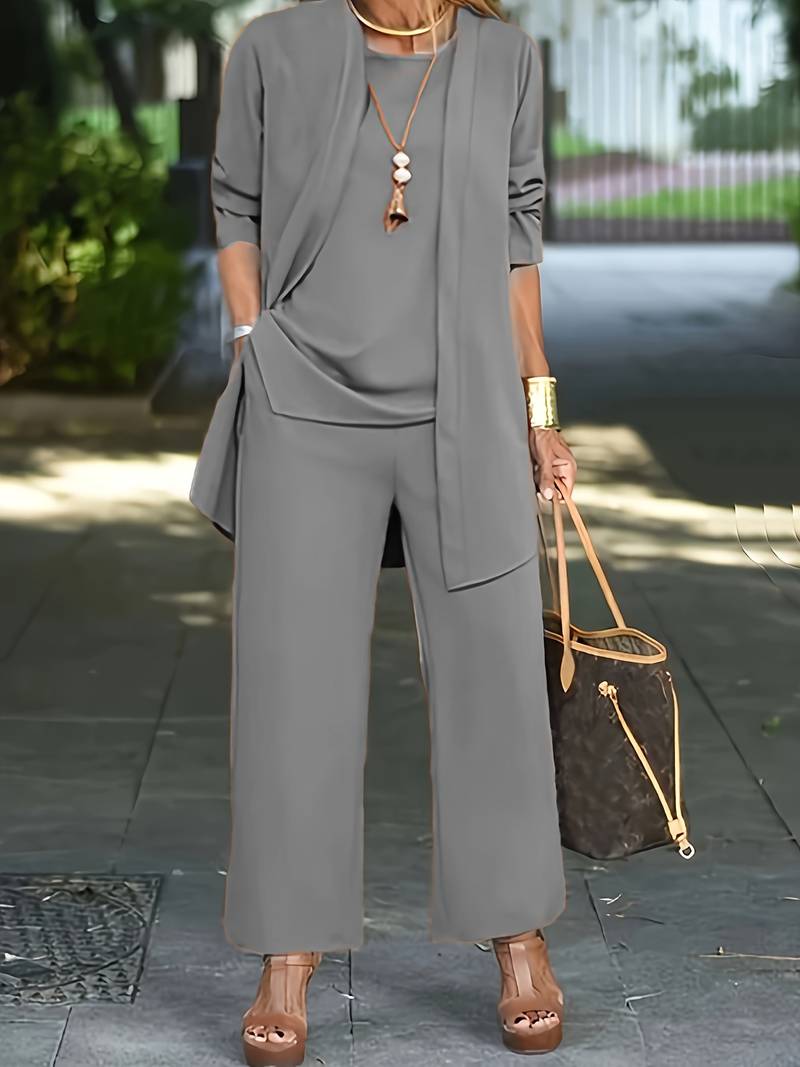 Elegantes Zweiteiler-Set mit Jacke & langer Hose | Ideal für Frühling & Herbst