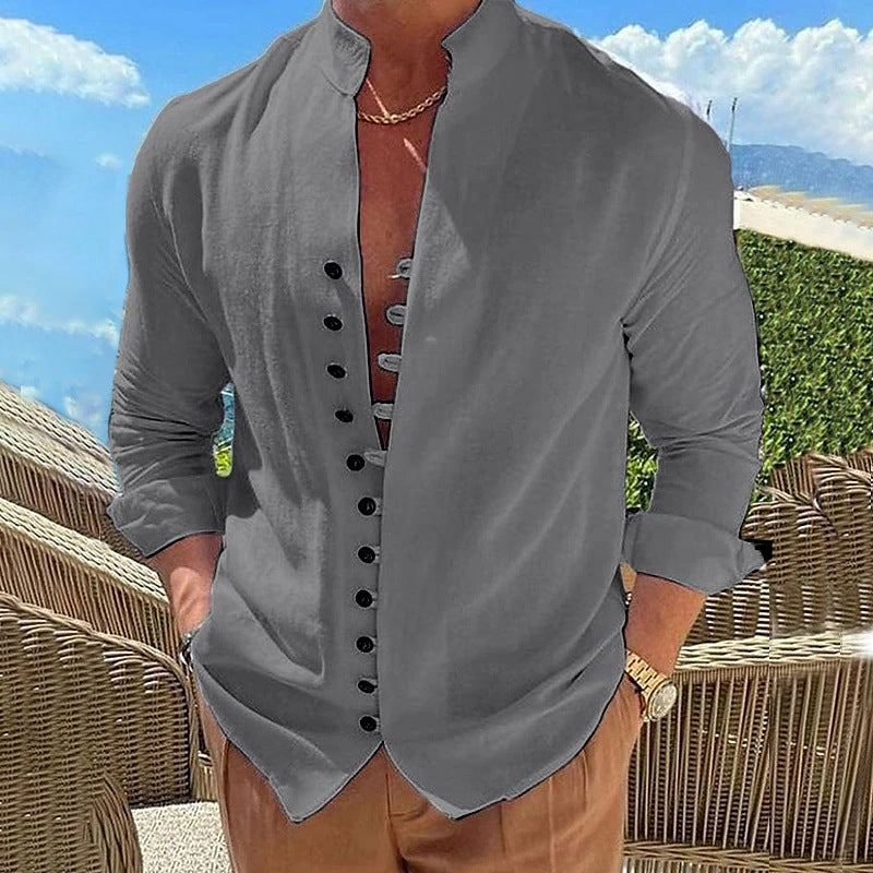 Herren Langarm Hemd - Retro Design –  Ideal für Frühling und Herbst