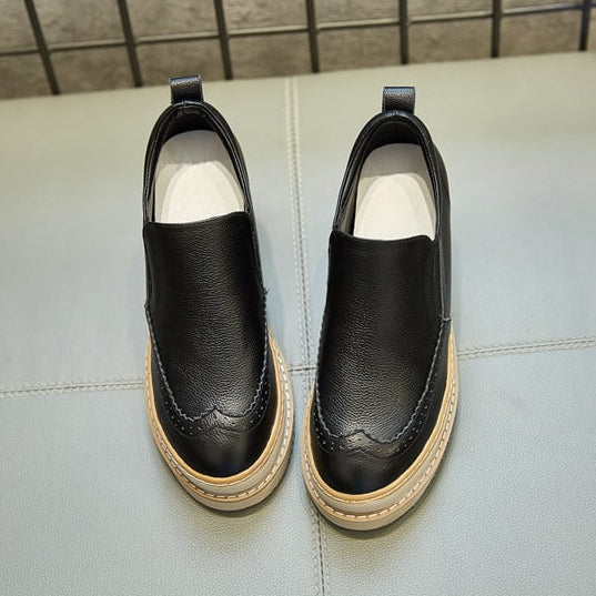 Leder-Plateau-Wedge-Sneaker mit Innenhöhe | Ideal für alle Jahreszeiten