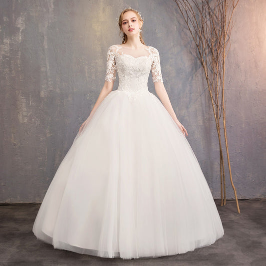 Spitzen-Hochzeitskleid mit Mittellangen Ärmeln und Plus-Größen I Ideal für alle Jahreszeiten