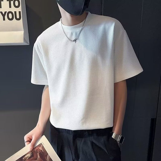 Waffelstrick-Halbarm-Pullover – Ideal für den Sommer