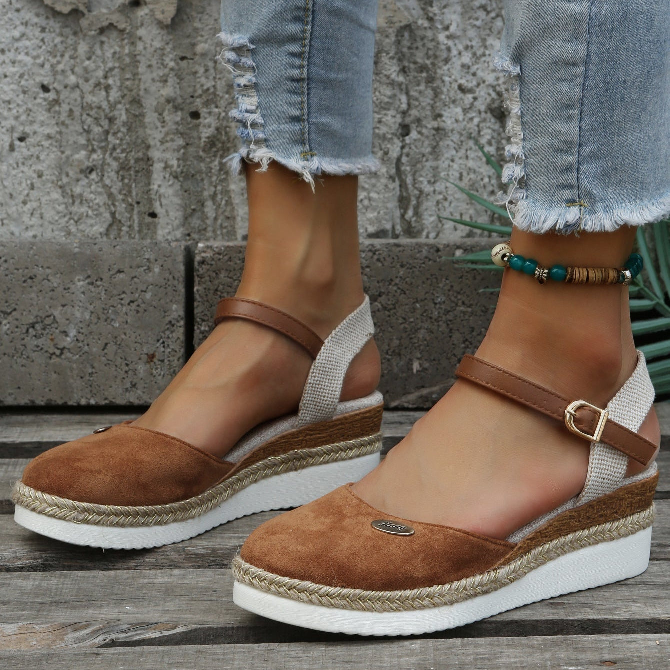 Damen Sommer Espadrilles mit stützender Sohle und atmungsaktivem Obermaterial