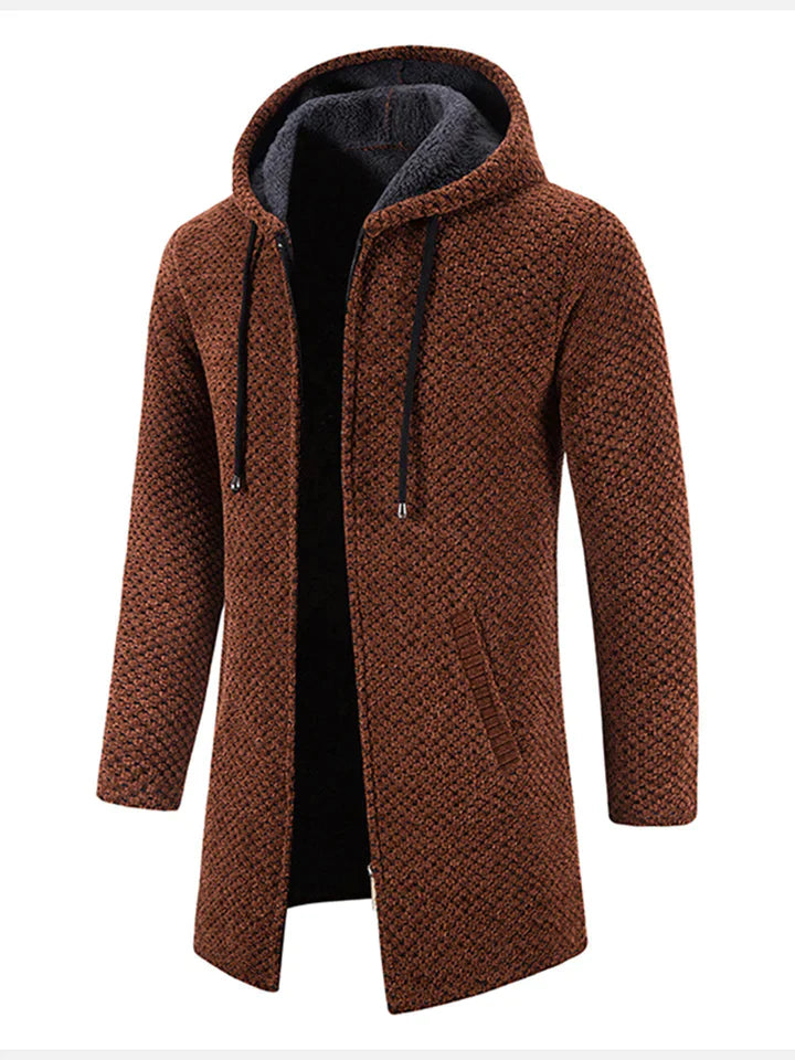 Gestrickte Zip-Up Jacke mit Kapuze und Seitentaschen – Ideal für Herbst