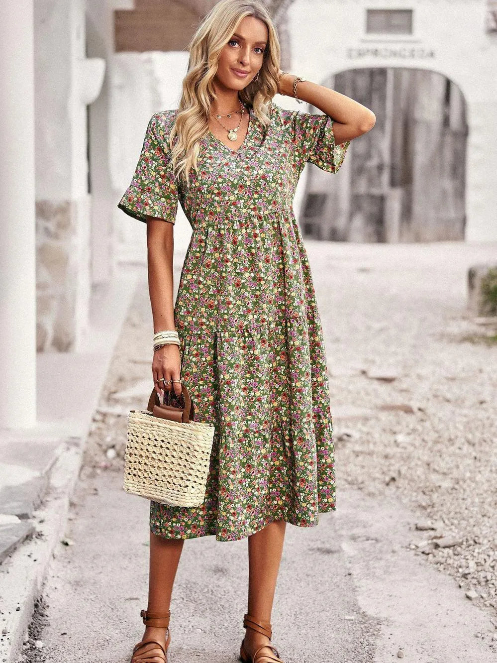 Kurzarm-Sommerkleid mit bequemer Passform | Ideal für Frühling und Sommer