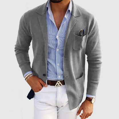 Klassischer Herren Einreiher-Blazer mit Knopfverschluss I Ideal für Herbst und Winter