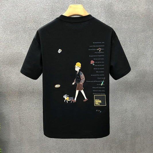 Herren Cartoon-Print Lockeres Kurzarm-T-Shirt – Perfekt für den Sommer