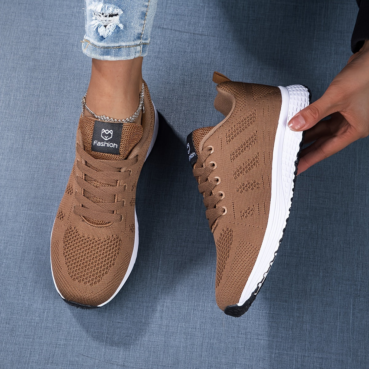 Leichte, atmungsaktive Strick-Sneaker mit gepolsterter Sohle | Ideal für Frühling und Sommer