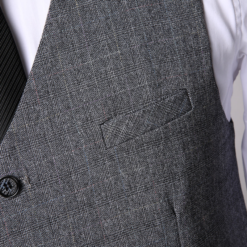 Herren Business-Anzug für den Frühling Dreiteiliges Set – Sakko, Weste und Hose