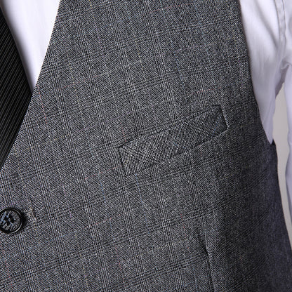 Herren Business-Anzug für den Frühling Dreiteiliges Set – Sakko, Weste und Hose