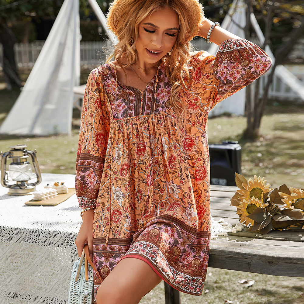 Leichter bedruckter Sommerkleid | Ideal für den Sommer